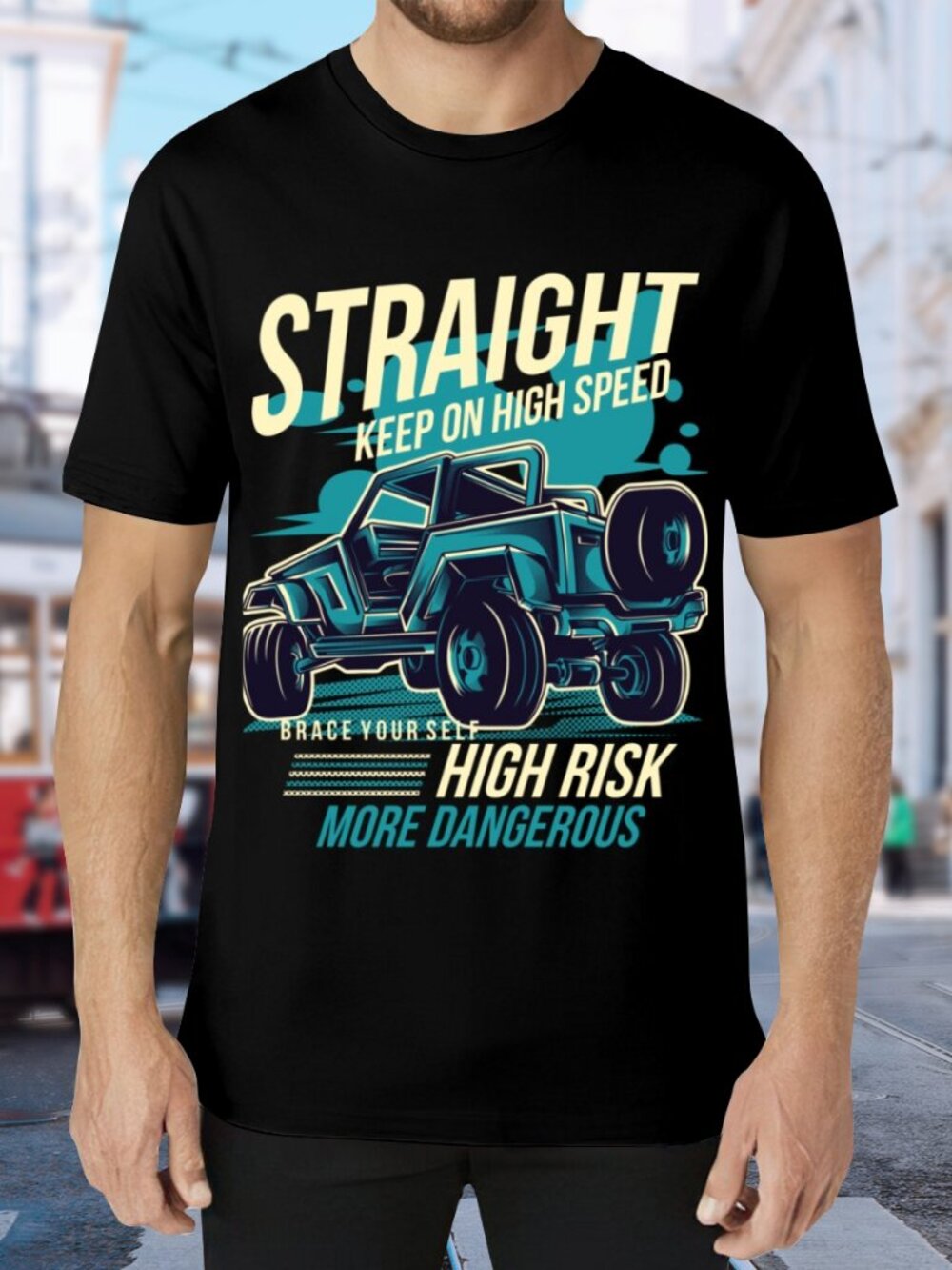 Straight High Risk Graphic Tee - Black